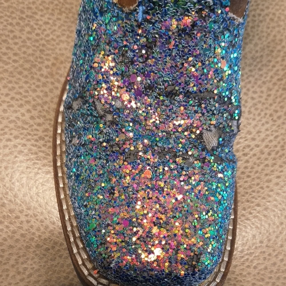 Sparkly Blue and Brown Cowboy Boots
